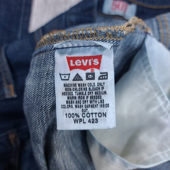 Levis Jeans Mens 34x30 Blue 501 XX Original Straight Leg Button Fly Denim Pants - Picture 9 of 10